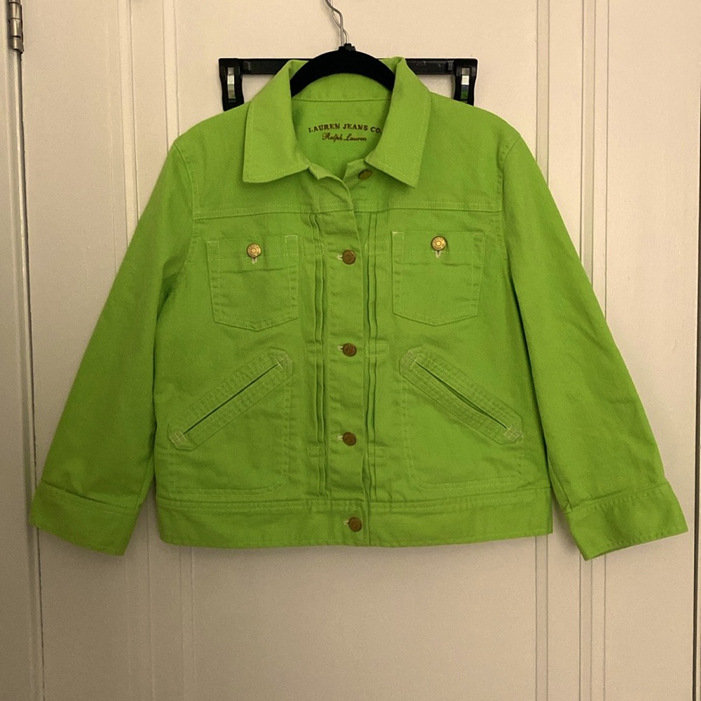Ralph Lauren crop jean jacket, green